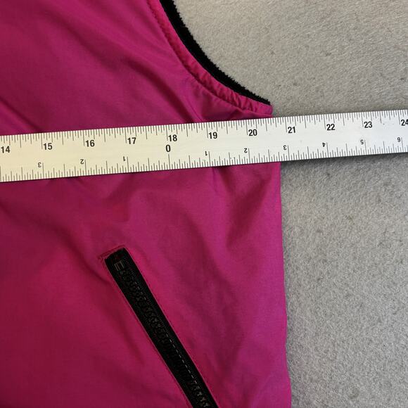 Vtg Woolrich Vest Womens Medium Hot Pink Full Zip Mock Neck Nylon Fleece Lined - Picture 5 of 8